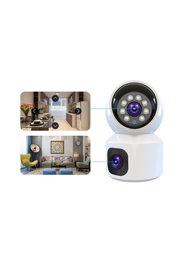 360 Full Hd Çift Kameralı 1080p Wifi Akıllı Güvenlik Kamerası