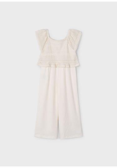 Mayoral 3874 Kız Çocuk Krem Tulum Krem