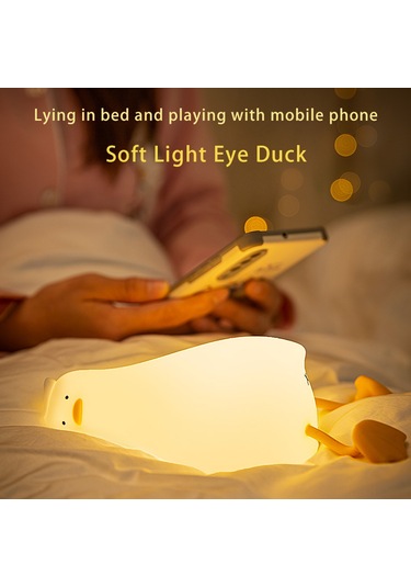Springsun Yumuşak Silikon Led Gece Lambası, Usb Şarjlı, 4-10 Saat Kullanim Süresi, Yaratıcı Ördek Modeli Diğer