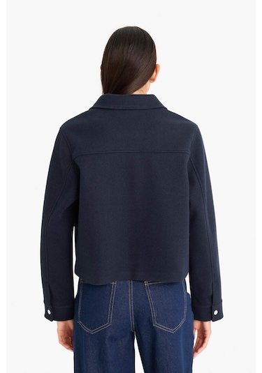 Defacto Regular Fit Polo Yaka Düğmeli Kaşe Mont E8628ax25aunv250 Lacivert