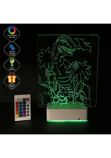 Özel Tasarım 3D Dinazor Masaüstü Led Lamba