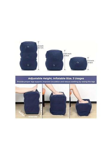 Elmpaly Ayarlanabilir Yükseklikli Şişme Ayaklık Gri - Seyahat Ve Ofis İçin Taşınabilir Ergonomik Destek