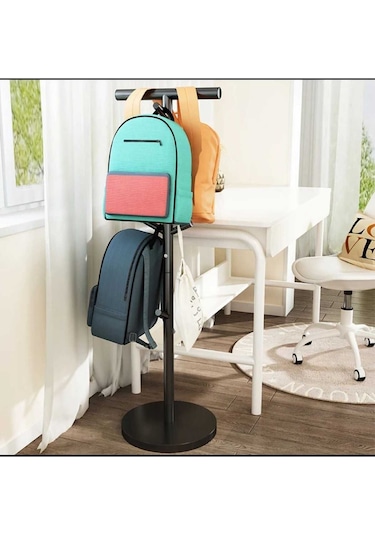 Ayaklı Askılık Kitap Çanta Depolama Rafları Yatak Odası Askı Oturma Odası Organizatör Askı 30 95cm Siyah