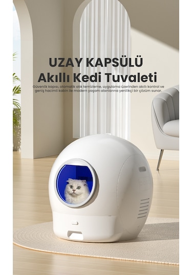 Els Pet Smart Pro Akıllı Otomatik Kedi Tuvaleti App Kontrol Uv Temizleme