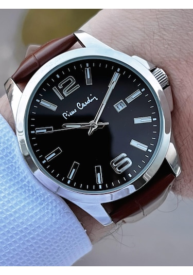 Pierre Cardin Deri Kordon 2 Yıl Garantili 3 Atm Suya Dayanıklı Erkek Kol Saati Ek.800411f11 Gümüş