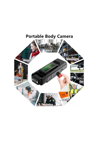 Geeksen Siyah Wıfı Mini Gönüllü Kamerası - 1080p Full Hd, 180 Döner Lens, Gece Görüşü, Hareket Algılama, Dahili Pil