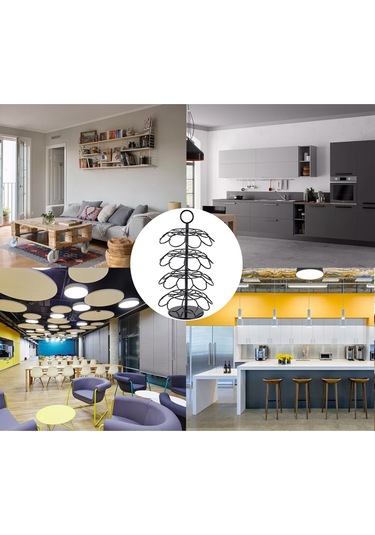 Tenfowee 360 Derece Dönebilir 36 Kapsül Kapasiteli Demir Kahve Kapsülü Organizatörü Siyah