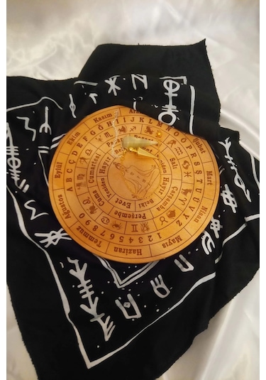 Pandül Sarkaç Tahtası Türkçe Ahşap Sarkaç Örtüsü Ritüel Set