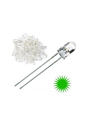 5Mm Şeffaf Yeşil Led - 1000 Adet