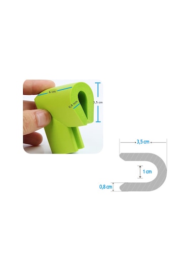 Evokids U Tip Kauçuk Köşe Koruyucu (4 Adet) Çok Renkli