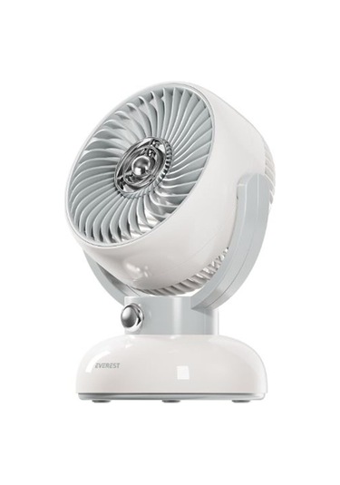 Everest Efn12 Krem 1200mah 3 Hız Kademe Led Işıklı Retro Masaüstü Usb Fan