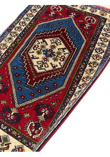 El Dokuma Sıfır Yahyalı Halısı 94x150 Lacivert %100 Yün Halı