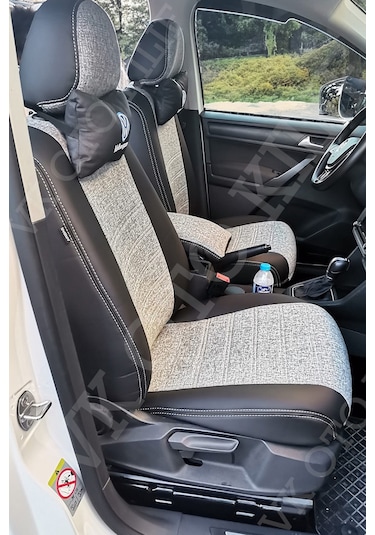 Vk Auto Volkswagen Caddy Araca Özel Koltuk Kılıfı Gri-siyah