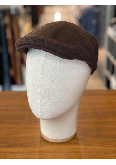 İngiliz London Model Kaşe Kumaş Kasket Şapka Kahverengi