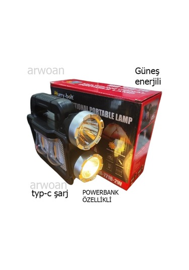 Arwoan Çok Fonksiyonlu Taşınabilir Lamba, El Feneri - Gri-siyah Gri-siyah Gri - Siyah