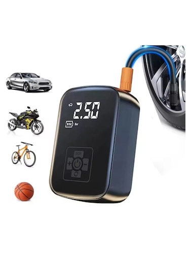 Enshall A-5566 Mini Kablosuz Dijital Taşınabilir Kompresör Araç Lastik Top Şişirme Pompası Hava Kompresörü