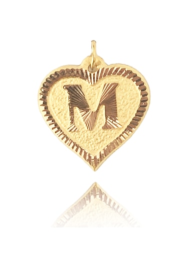 Enderun Kuyumculuk 14 Ayar Altın M Kalp Harf Kolye
