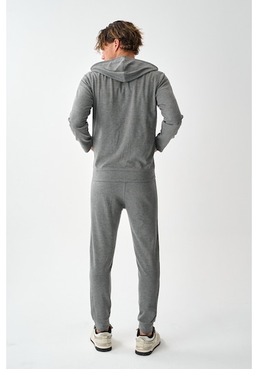 Dechers Tech Fleece Double Face Kapüşonlu Erkek Eşofman Takım E213-7 Antrasit