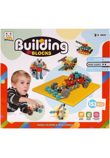 Şekilli Yapı Blokları 153 Parça Yaratıcı İnşaat Oyunu Eğitici Blok Seti