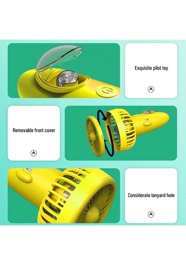 Kangvka Yazın Serinletici: Kol/ Boyun Bağlı Usb Şarjlı Mini Fan, 3 Hız Ayarı, Taşınabilir Ev/ Dışarı/ Seyahat/ Ofis F6 Sarı