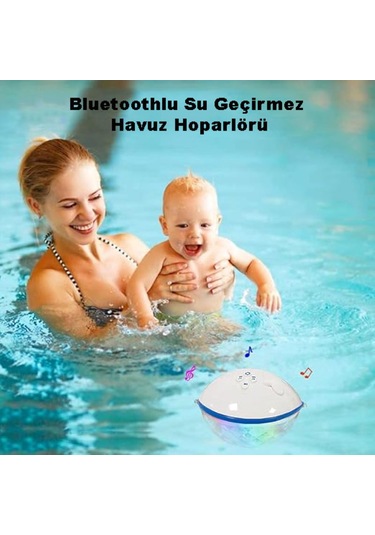 Techtic Havuz Işığı Bluetoothlu Havuz Hoparlörü Su Geçirmez Hoparlör Taşınabilir Rgb Led Işıklı