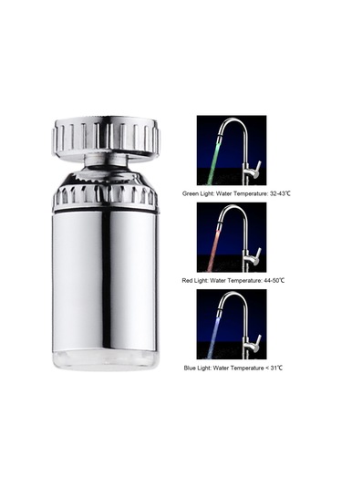 Tenfowee 360 Dönebilen Led Musluk Başlığı - Sıcaklık Sensörlü 3 Renkli Su Püskürtme Sistemi M22 İç Diş Diğer