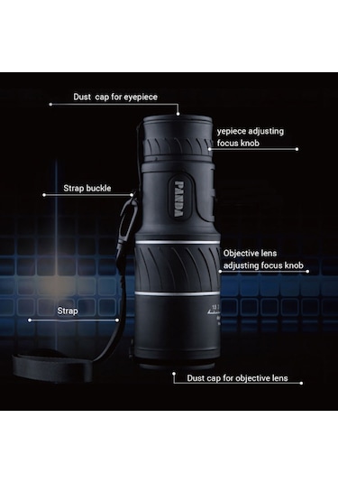 Suofeng 40x60 Hd Gece Görüşlü Su Geçirmez Bak4 Fmc Monoküler Teleskop - Kuş Gözlem, Av, Kamp Ve Doğa Yürüyüşü İçin Portatif Teleskop Hom-sf