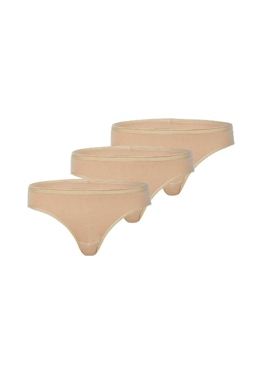 Blackspade Kadın Pamuklu 3'lü Paket Slip - Ten Ten Rengi