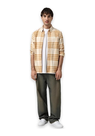 Timberland Tb0a6v4x Midweight Flannel Check Gömlek Sarı Erkek Gömlek Sarı