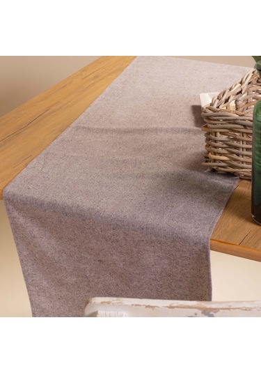 Vivamaison Bordo Düz Püsküllü Pamuk Kumaş 45X150 CM Runner