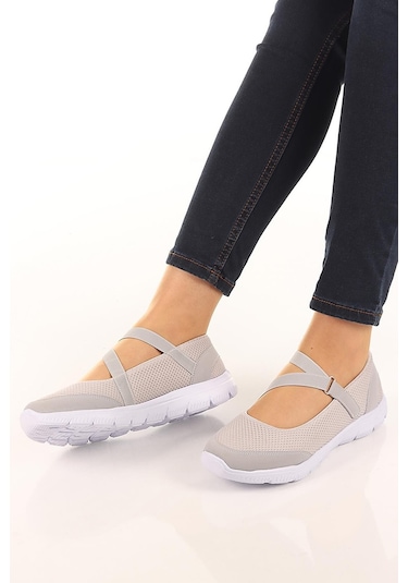 Nstil Kadın Babet Kolay Giyilebilir Hava Alabilen Hafif Rahat Taban Esnek Günlük Spor Ayakkabı 048 Taş