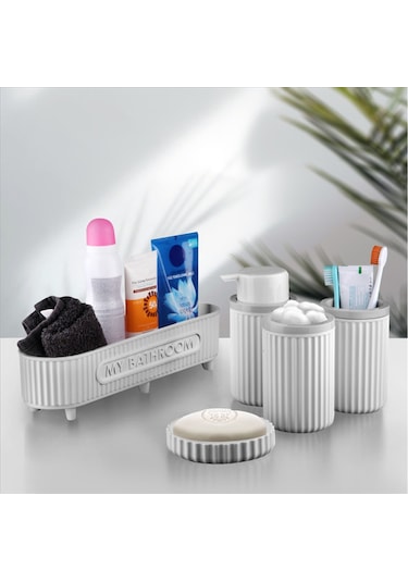 5'li Banyo Seti My Bathroom Serisi Royaleks-emn3386 Beyaz