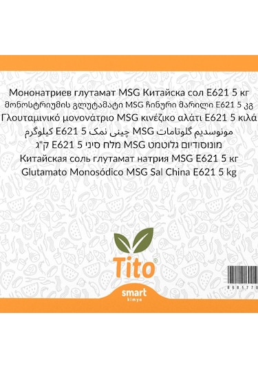 Tito Toz Monosodyum Glutamat Msg Çin Tuzu E621 5 KG