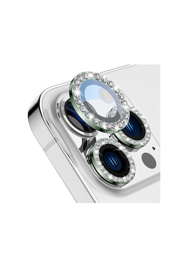 Buff Iphone Uyumlu 14 Pro / 14 Pro Max Uyumlu Diamond Lens Koruyucu Koyu Yeşil