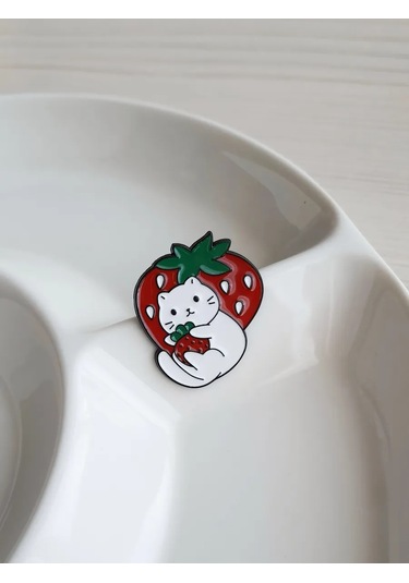 Proshik Emaye Detaylı Broş Kedi Rozeti 293456362 Siyah