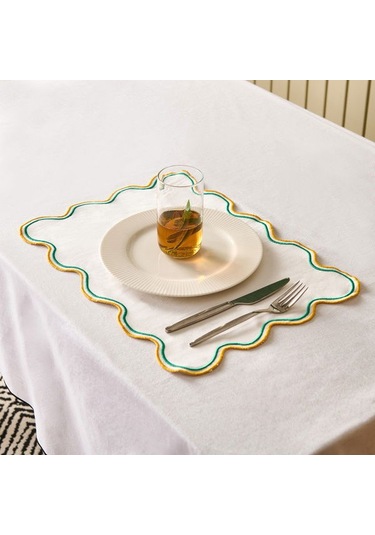 Evidea Soft Nonna Amerikan Servis - Hardal / Yeşil - 30x50 Cm Hardal / Yeşil Hardal - Yeşil