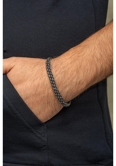 Örgü Hasır Model 925 Gümüş Bileklik Künye 07628925