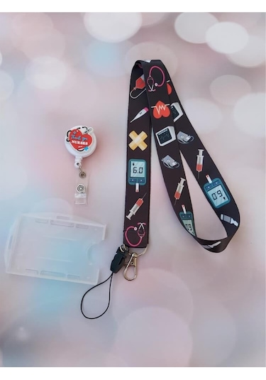 Sağlıkçı Araç Gereçleri Kart Askısı Ve Thank You Nurses Yoyo Yaka Kartlığı Yatay Dikey Kart Koruyucu