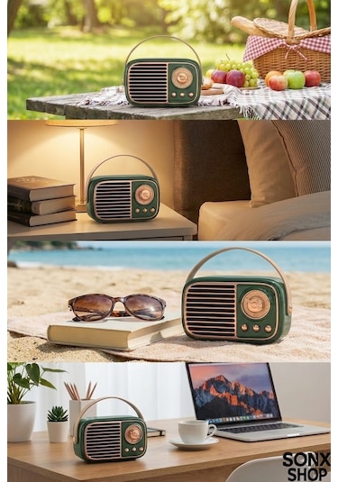 Sonx Nostaljik Retro Bluetooth - Fm Radyo, Usb Ve Bluetooth Kablosuz Hoparlör