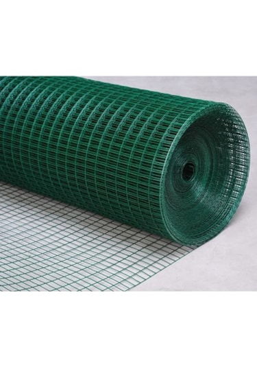 Pvc Puntalı Yeşil Bahçe Çit Teli 12X12 - 100 Cm Yükseklik