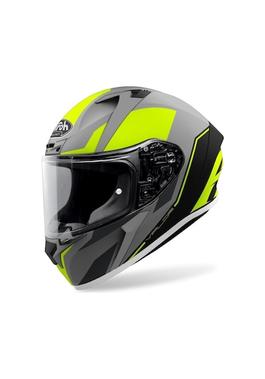 Airoh Valor Wings Kapalı Motosiklet Kaskı Neon Sarı Gri