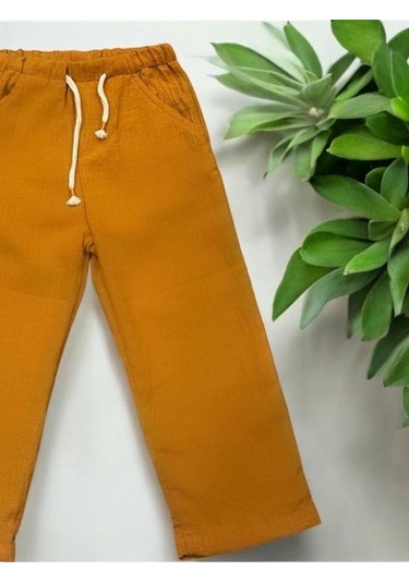 Çikoby Erkek Çocuk Keten Pantolon-14561 Kiremit
