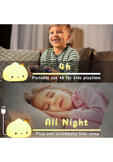 Çocuklar İçin Wabjtam Mantı Lambası, Sevimli Gece Lambası Renk De Çok Renkli