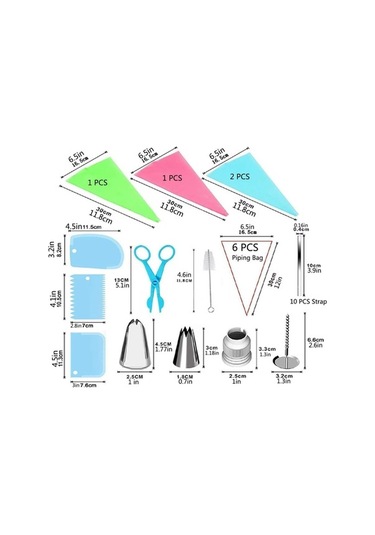 Maoyaya 72 Parça Buzlanma Boru Çantaları Ve Uçları Seti - Kek, Kurabiye Dekorasyon Kiti - 42 Adet Pembe Buzlanma Uçları Pembe