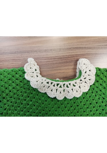 El İşi Yün Bebek Kazağı Yeşil