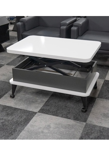 5 Kademeli Tekerli Akıllı Sehpa Antrasit - Beyaz