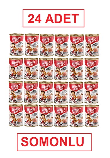 Street Cat Chunks İn Jelly Somonlu Kedi Konserve 400gr 24li