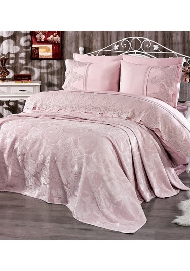Royal Nazik Pudra Arin Nevresim+ Pike Seti Pudra