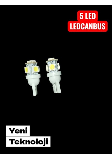 T10 Led Beyaz Park Ampülü 10 Adet Canbus