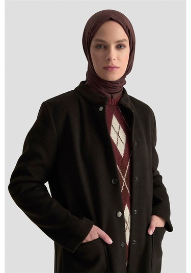 Armine Hakim Yaka Kaşe Kap 25kd1124 Siyah Siyah